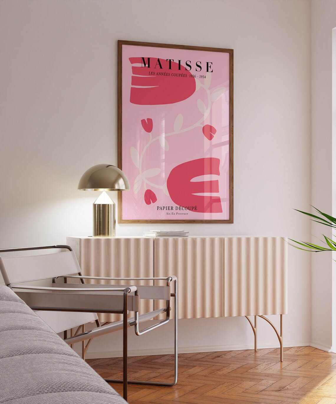 Matisse Papier Decoupe Pink Red Cut Out Flower Vine Botanical Poster - Image 3