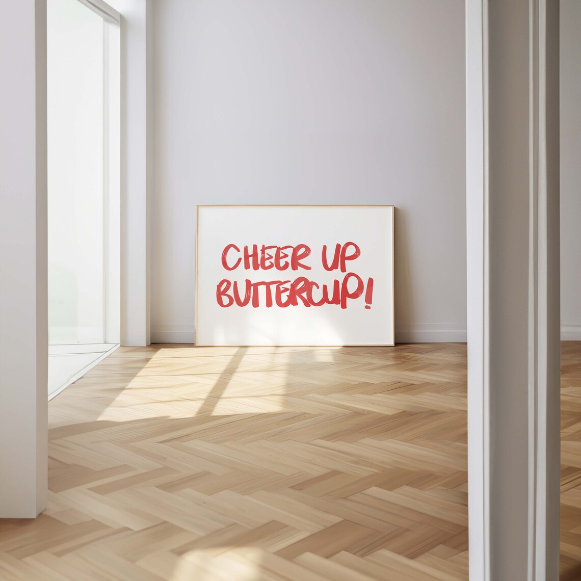 Cheer Up Buttercup Red Hand Lettered Motivational Quote Poster - Image 3