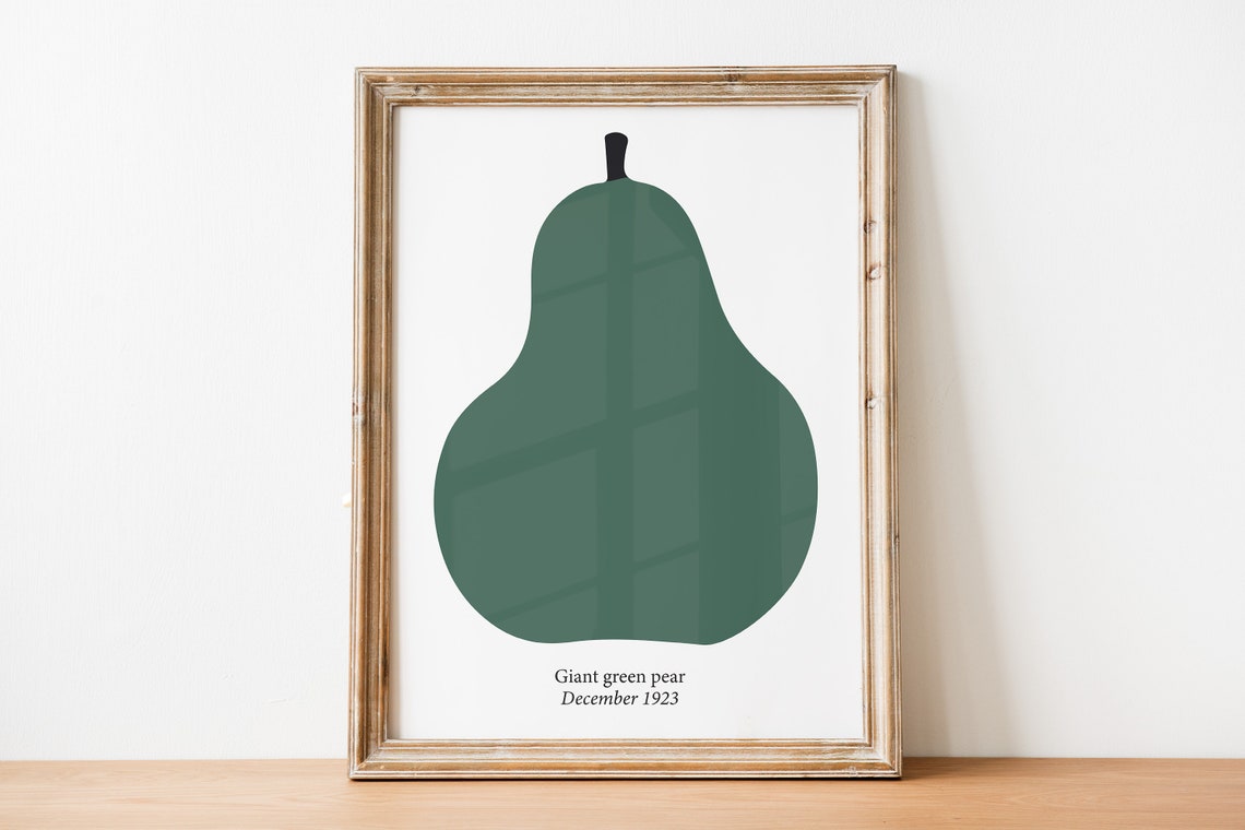 Giant Green Pear December 1923 Vintage Fruit Art Poster Wall Decor - Image 3