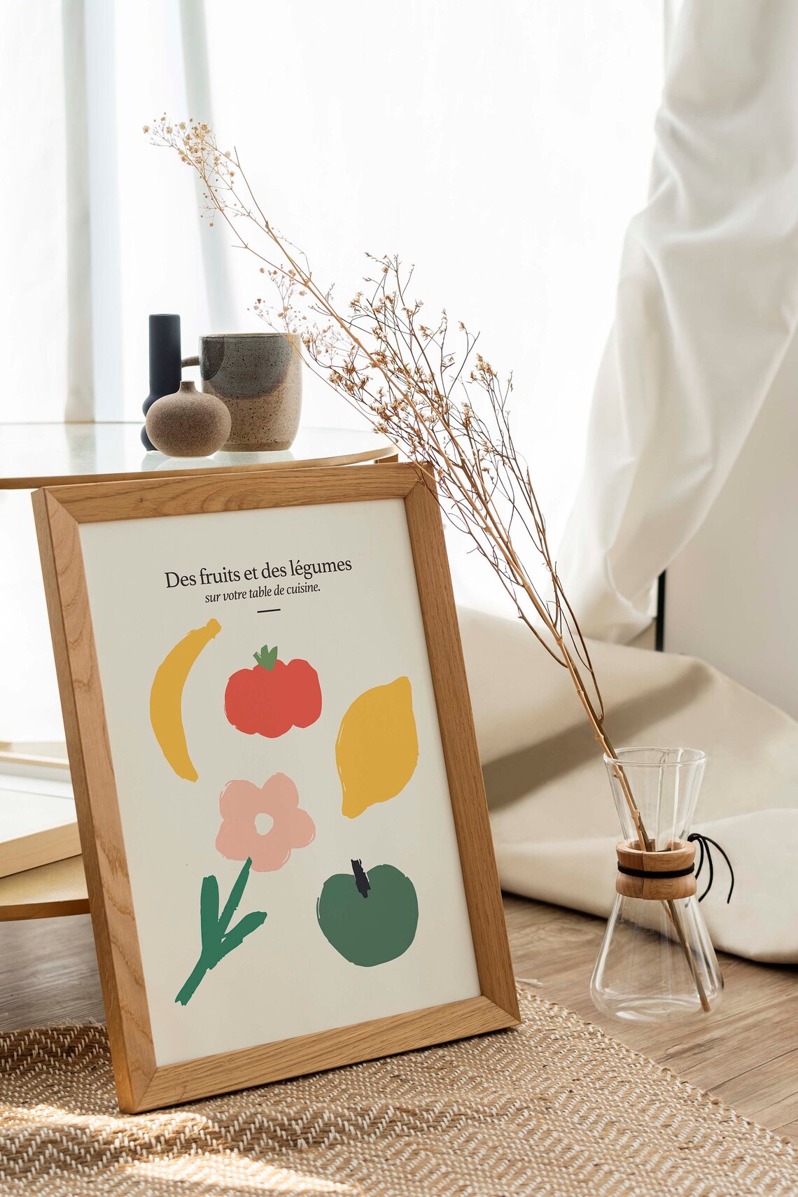 Des Fruits et des Legumes French Kitchen Produce Poster Vertical Art - Image 2