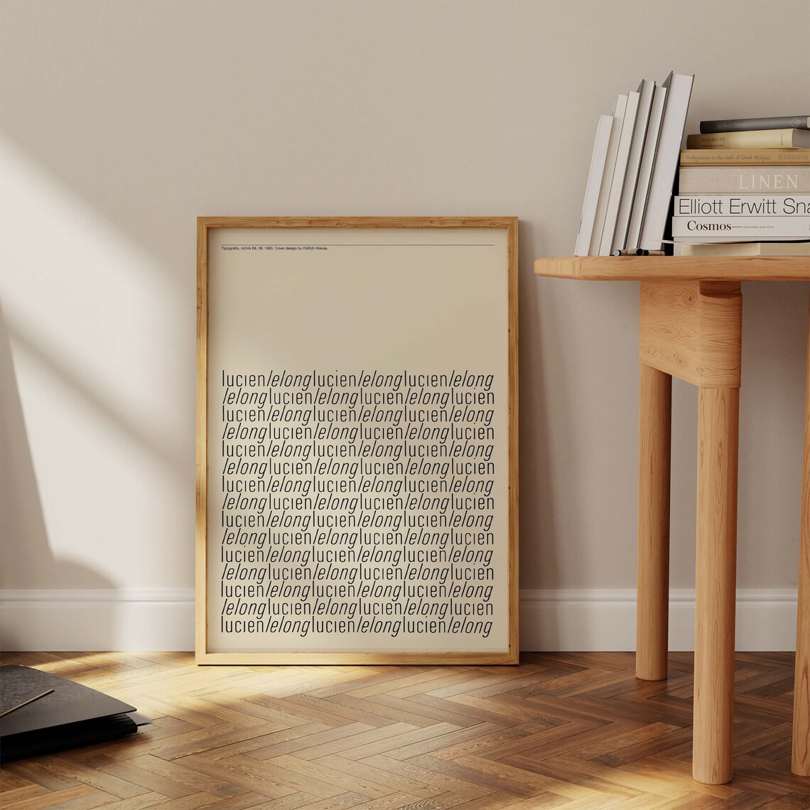 Oldrich Hlavsa Lucien Elong 1985 Czech Typography Design Poster - Image 2