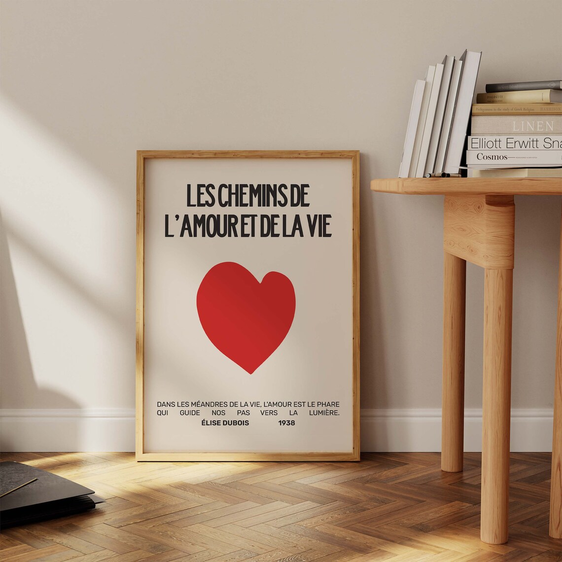 Les Chemins de l'Amour French Red Heart 1938 Exhibition Poster - Image 2