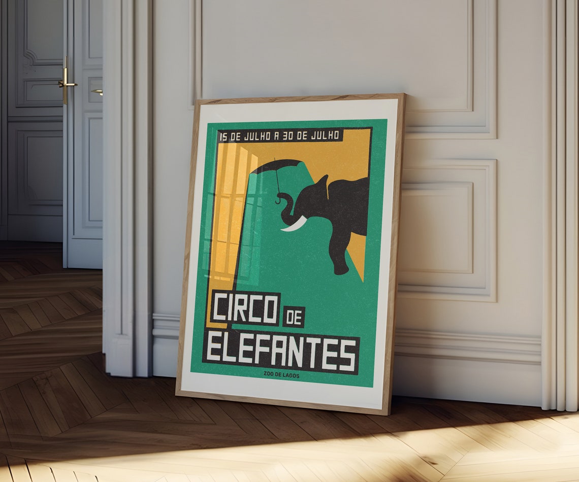 Circo de Elefantes Zoo de Lagos Vintage Circus Poster Wall Decor Art - Image 3