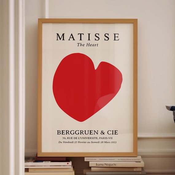 Matisse The Heart 1953 Exhibition Poster Red Heart Berggruen