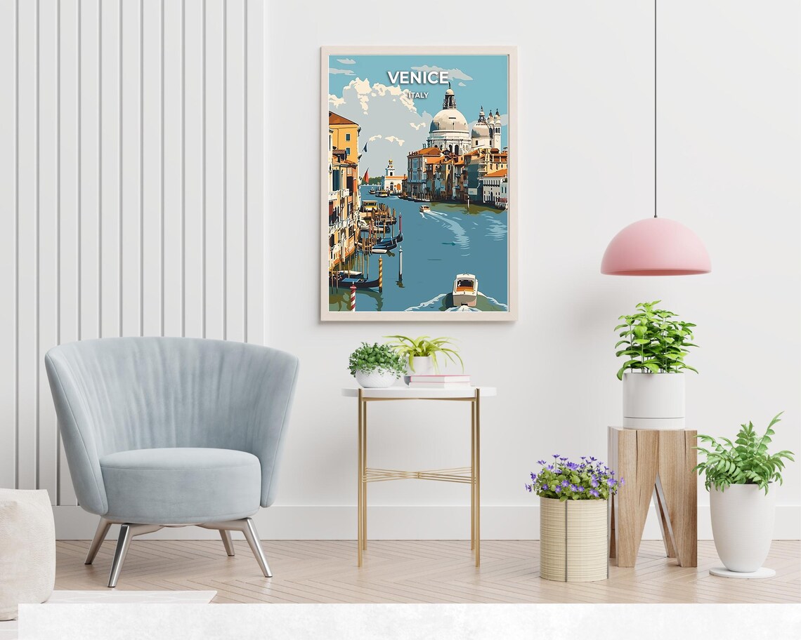 Venice Italy Grand Canal Gondolas Basilica Boats Travel Poster - Image 2
