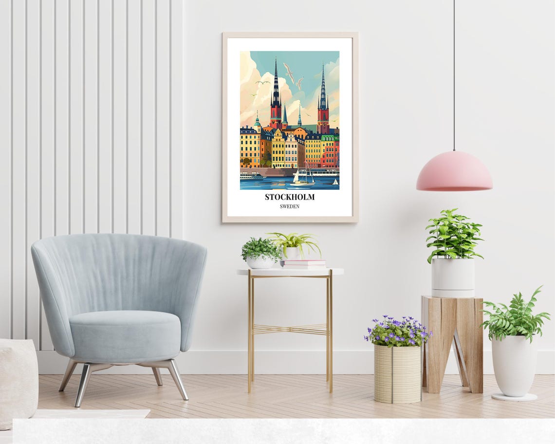 Stockholm City Print Stockholm Travel Poster Sweden Travel Gift Stockholm Sweden Poster Stockholm Gift - Image 2