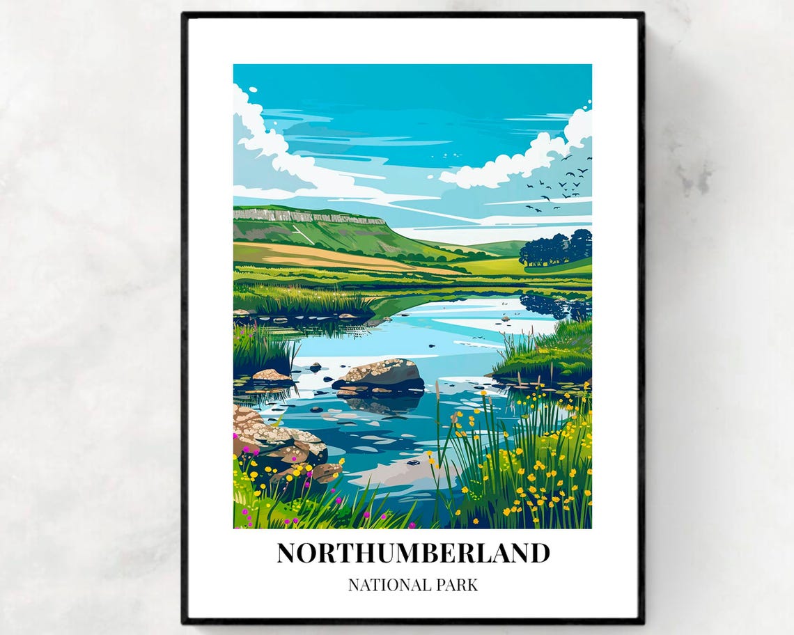 Northumberland National Park Travel Print Wall Art Northumberland National Park City Print Northumberland National Park Travel Gift
