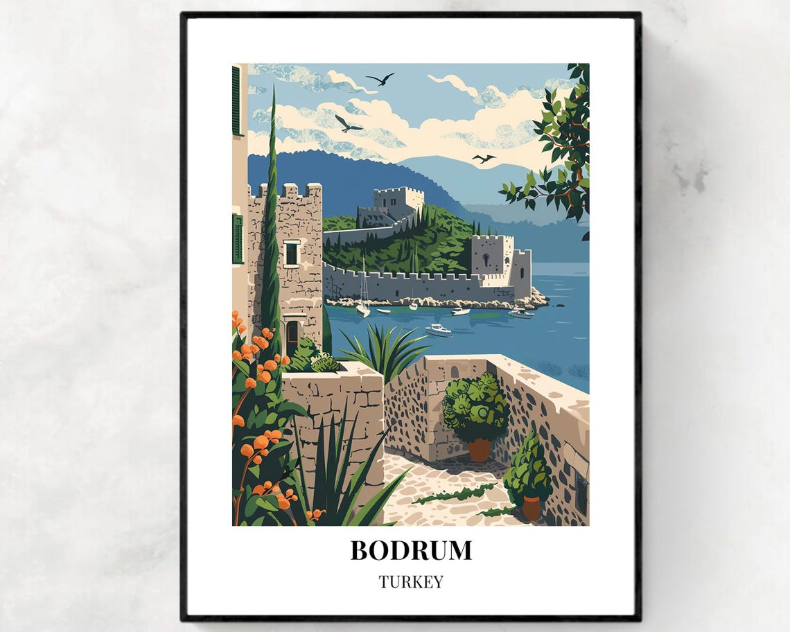 Bodrum Turkey Castle Walls Terrace Overlooking the Bay Poster