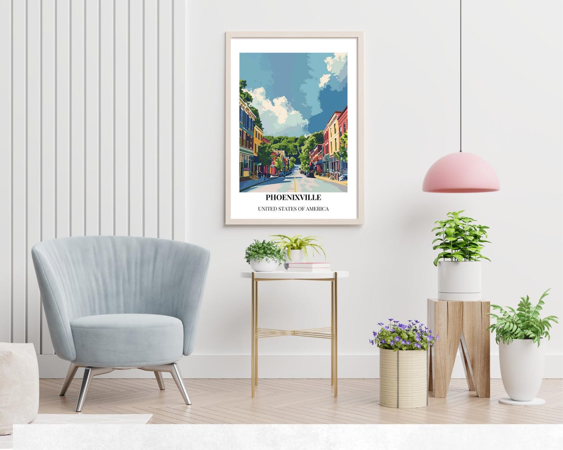 Phoenixville Pennsylvania Main Street Classic Caption Travel Poster - Image 2