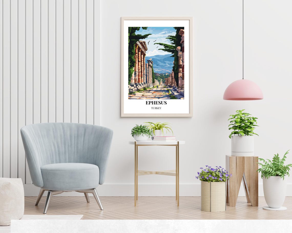 Ephesus Turkey Ancient Marble Street Ruins Vintage Travel Poster - Image 2