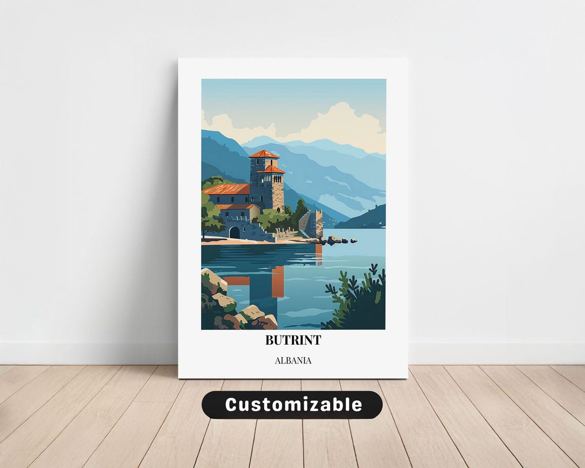 Butrint Albania Ancient Ruins Lake Mountains Travel Art Poster