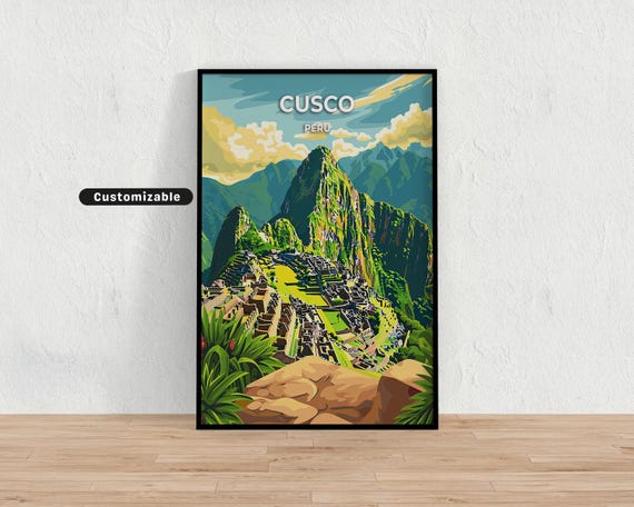 Cusco Peru Travel Poster, Custom Wall Art