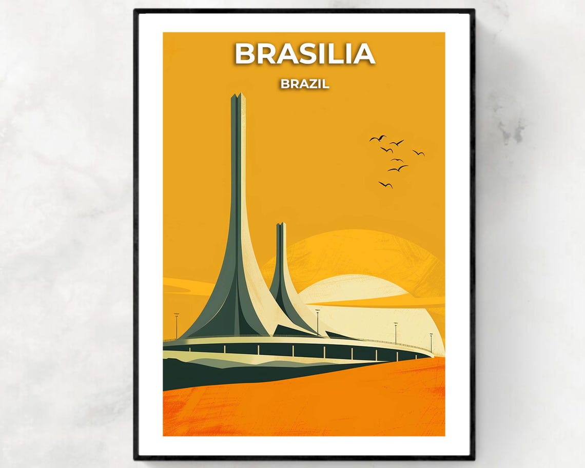 Braslia Travel Print Wall Art Braslia Brazil City Print Braslia Travel Gift Braslia City Poster Travel Gift