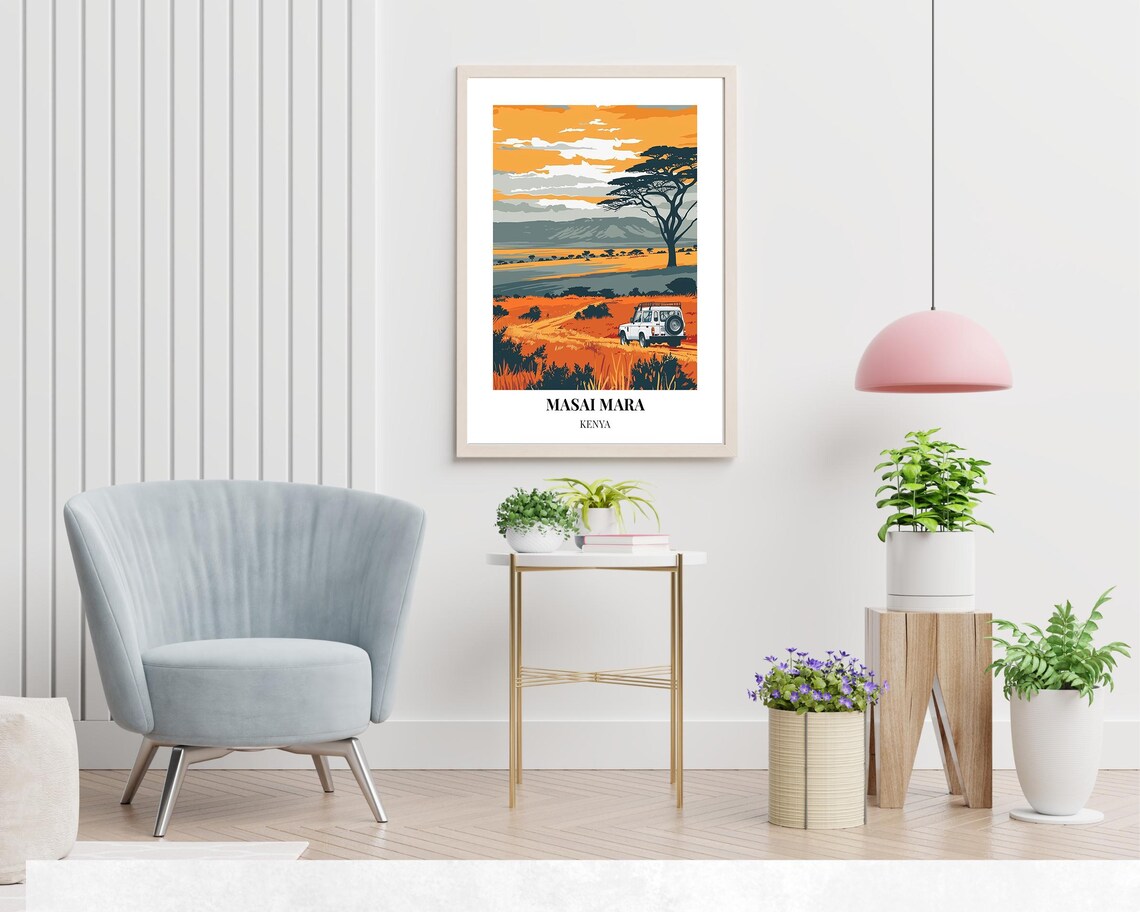 Masai Mara National Reserve Kenya Travel Wall Art Poster Print - Image 2