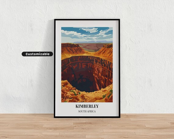 Kimberley South Africa Big Hole Travel Poster for Adventure Decor