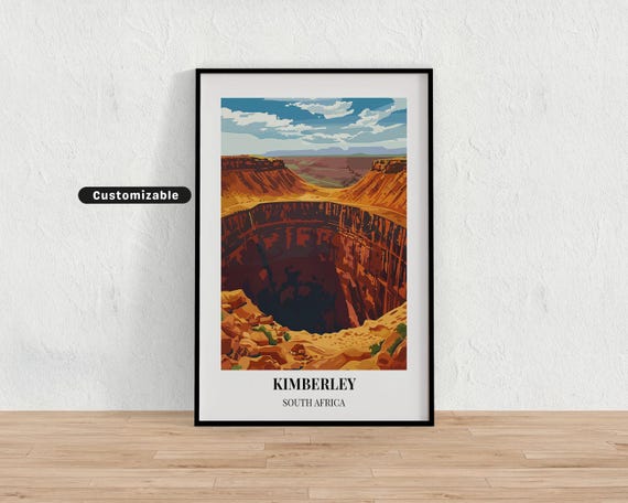 Kimberley South Africa Travel Poster Custom Wall Art