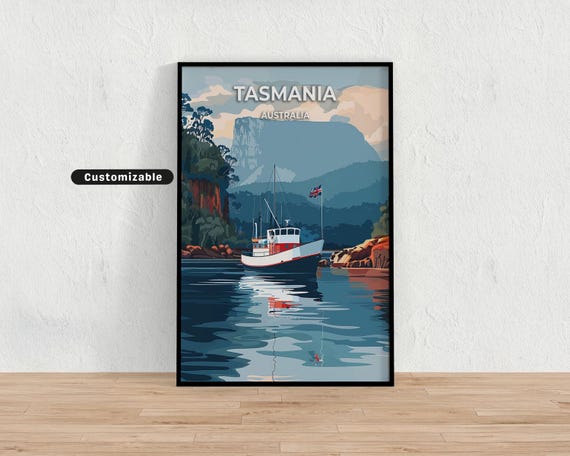 Tasmania Australia Travel Poster Custom Wall Art