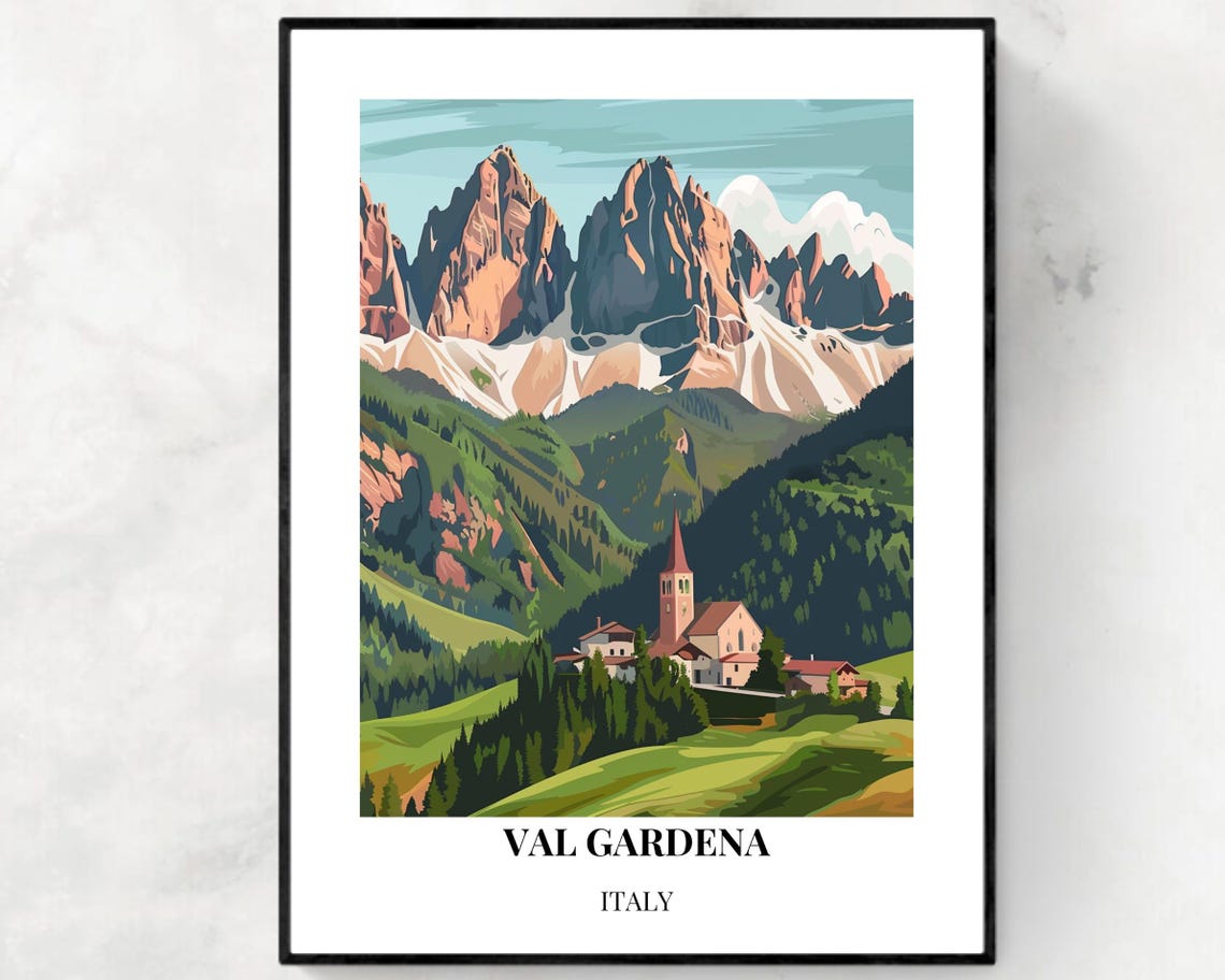 Val Gardena Italy Travel Print Wall Art Val Gardena Italy City Print Val Gardena Italy Travel Gift Val Gardena Italy Poster