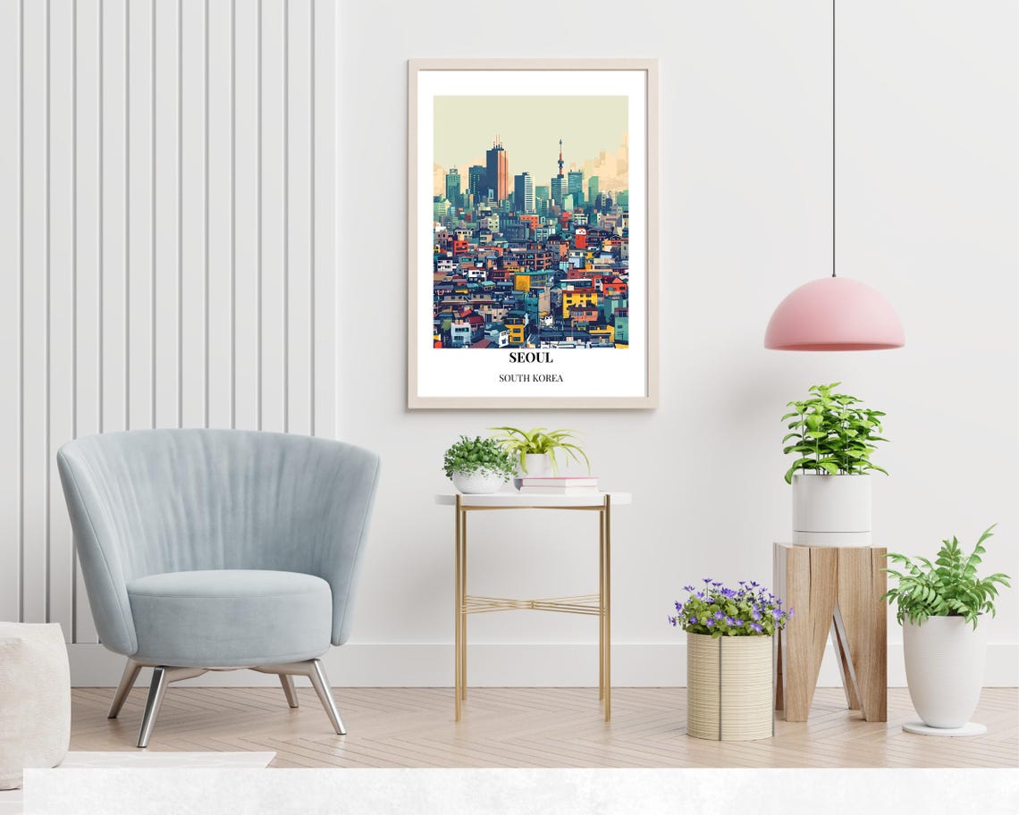 Seoul Travel Print Wall Art Seoul South Korea City Print Seoul Travel Gift Seoul City Poster Travel Gift Wall Art - Image 2