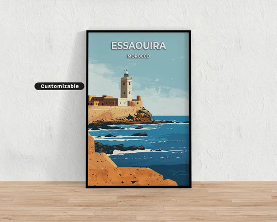 Essaouira Morocco Travel Poster Custom Wall Art