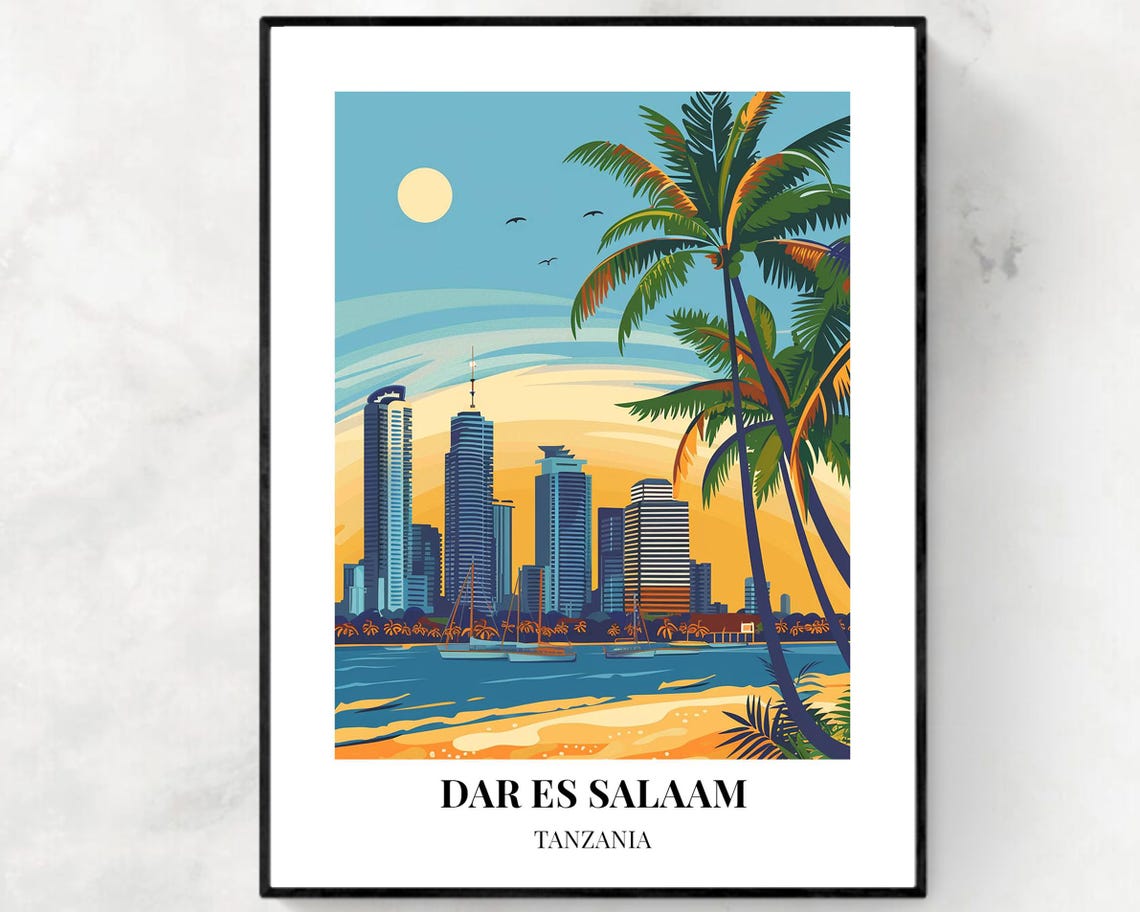 Dar Es Salaam Travel Print Wall Art Dar Es Salaam Tanzania City Print Dar Es Salaam Travel Gift Dar Es Salaam City Poster Travel Gift
