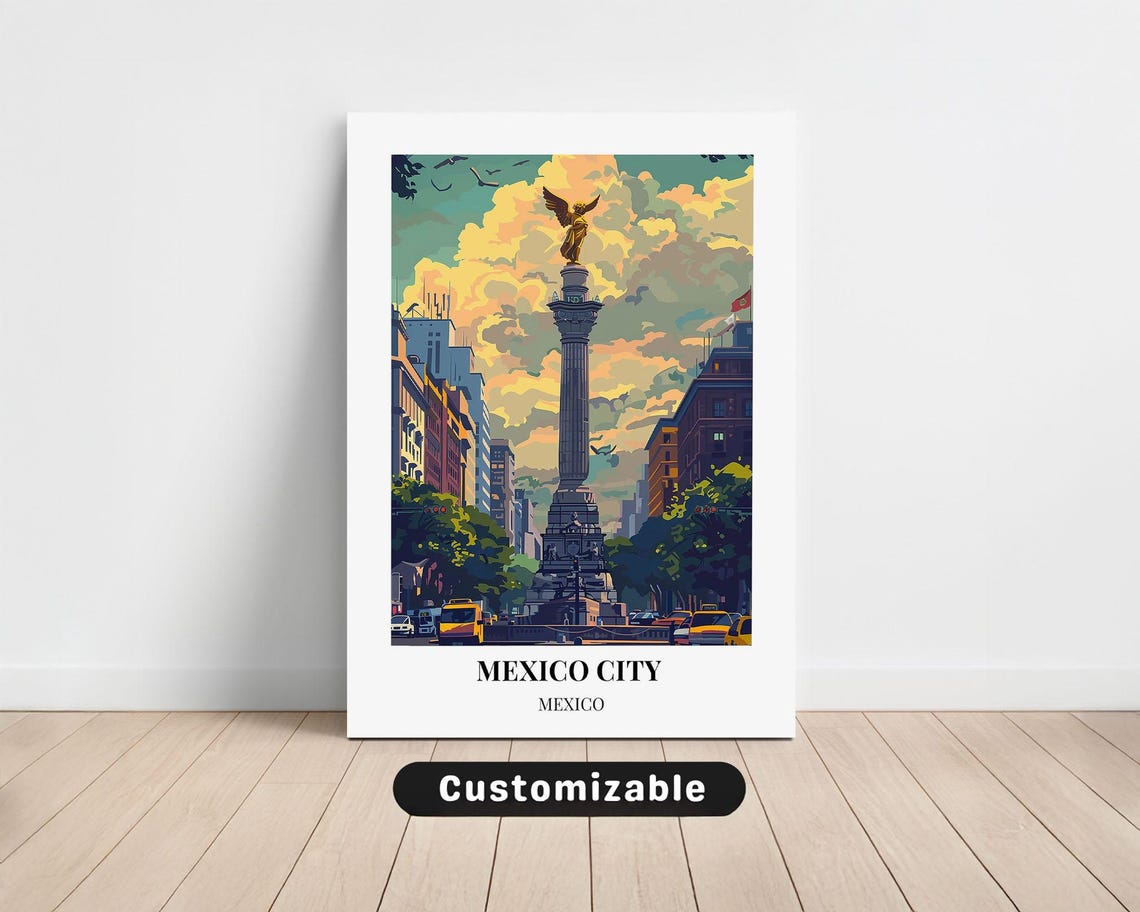 Mexico City Travel Canvas Poster Custom Wall Art