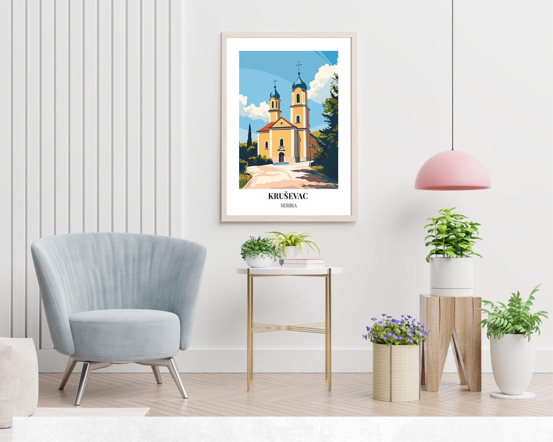 Kruševac Serbia Lazarica Church Twin Towers Classic Day Poster - Image 2