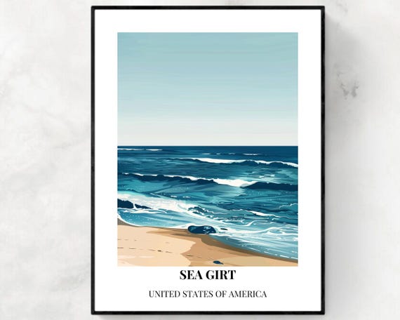 Sea Girt Travel Print Wall Art Sea Girt New Jersey City Print Sea Girt Travel Gift Sea Girt City Poster Travel Gift