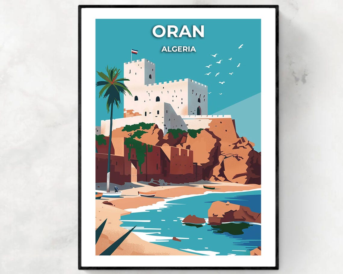 Santa Cruz Fort Travel Print Wall Art Oran Algeria City Print Santa Cruz Fort Travel Gift Santa Cruz Fort Poster
