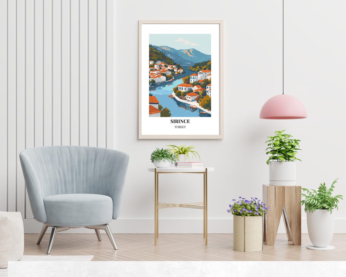 Sirince Travel Print Wall Art Sirince Turkey City Print Sirince Travel Gift Sirince City Poster Travel Gift - Image 2