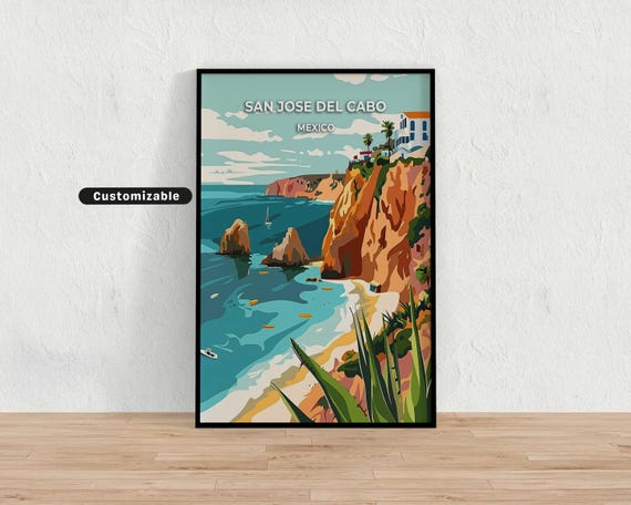 San Jose Del Cabo Mexico Travel Poster Custom Wall Art