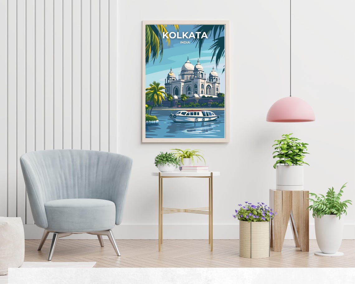 Victoria Memorial Travel Print Wall Art Kolkata India City Print Victoria Memorial Travel Gift Victoria Memorial Poster Travel Gift - Image 2