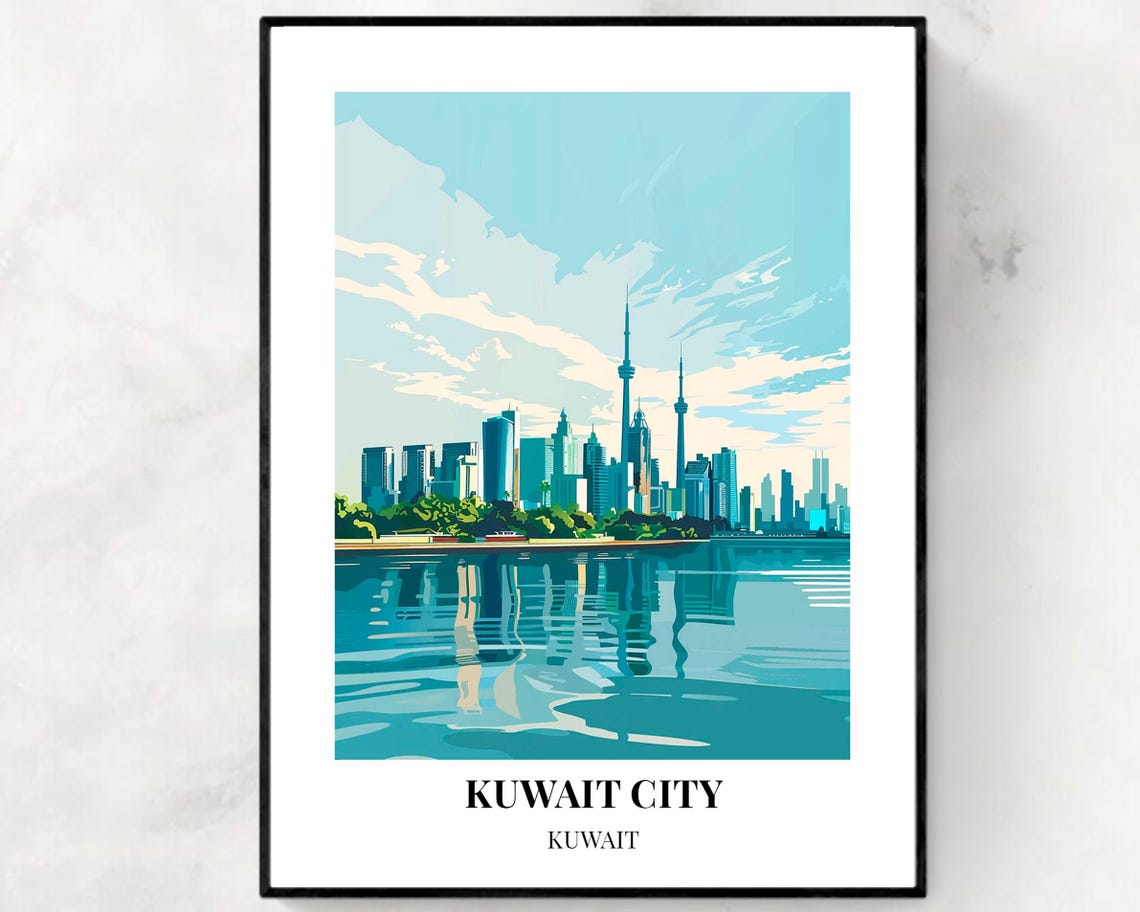 Kuwait City Travel Print Wall Art Kuwait City Kuwait City Print Kuwait City Travel Gift Kuwait City City Poster
