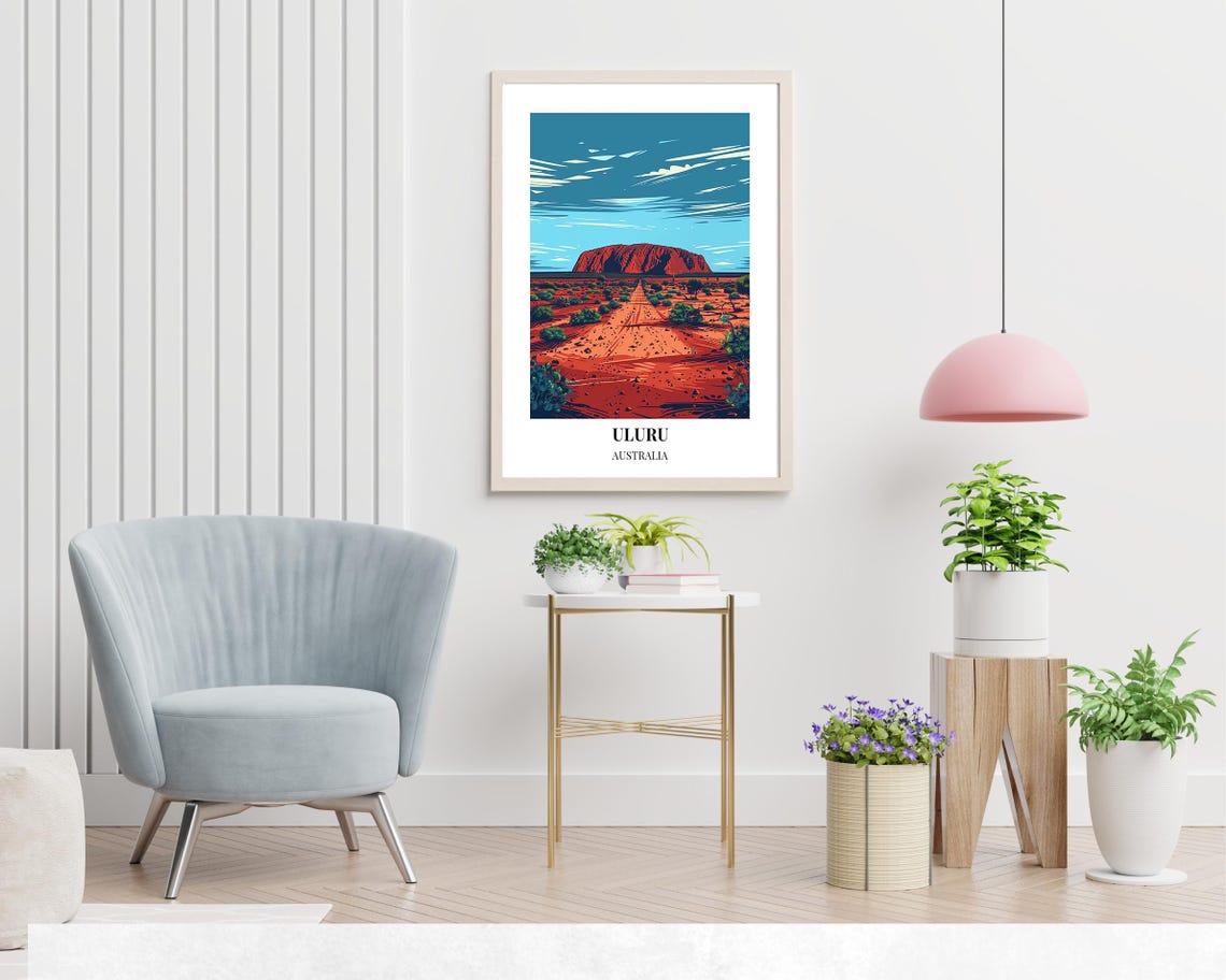 Uluru Australia Red Desert Rock Monolith Daytime View Travel Poster - Image 2