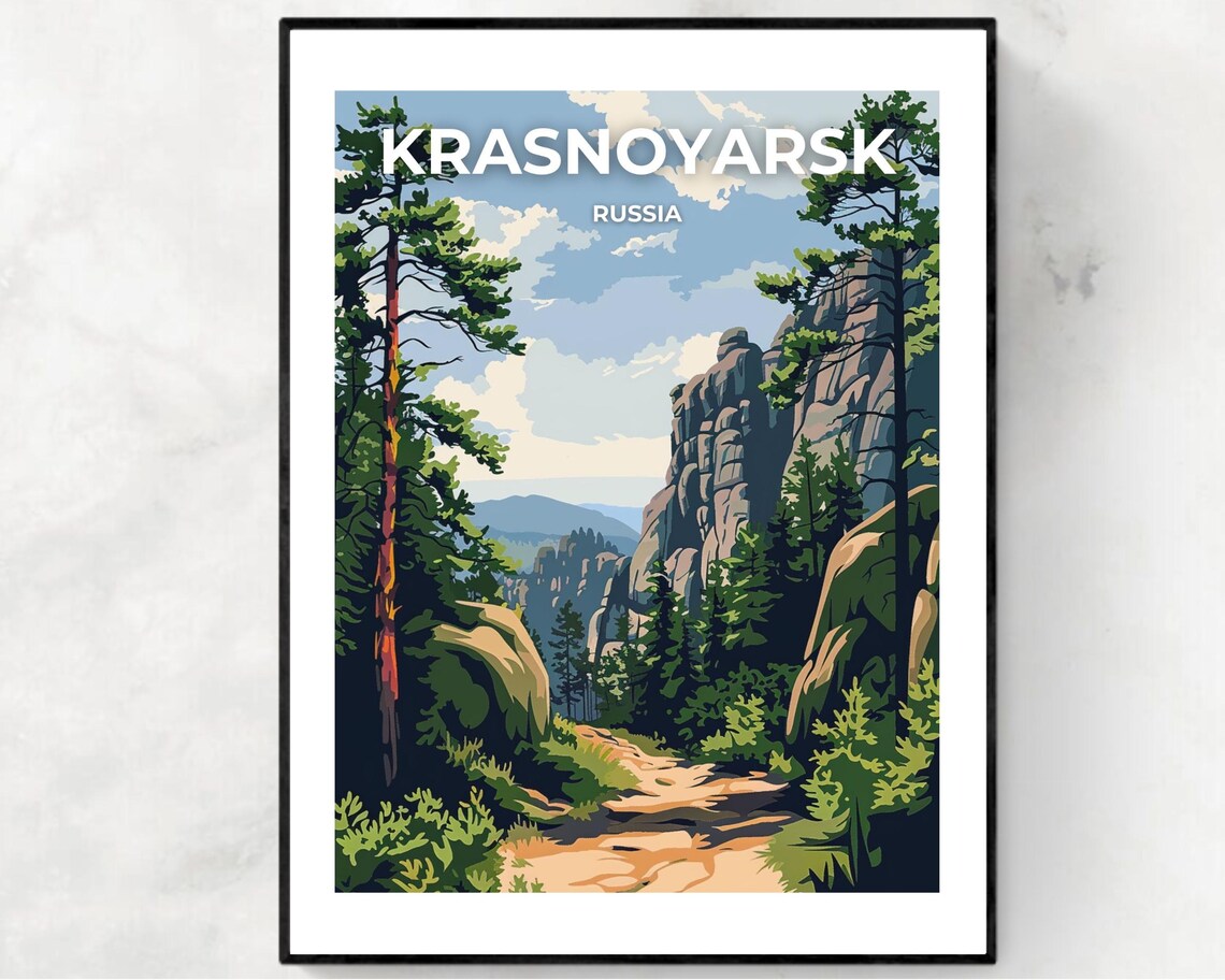 Stolby Nature Reserve Travel Print Wall Art Krasnoyarsk Russia City Print Stolby Nature Reserve Travel Gift Wall Art