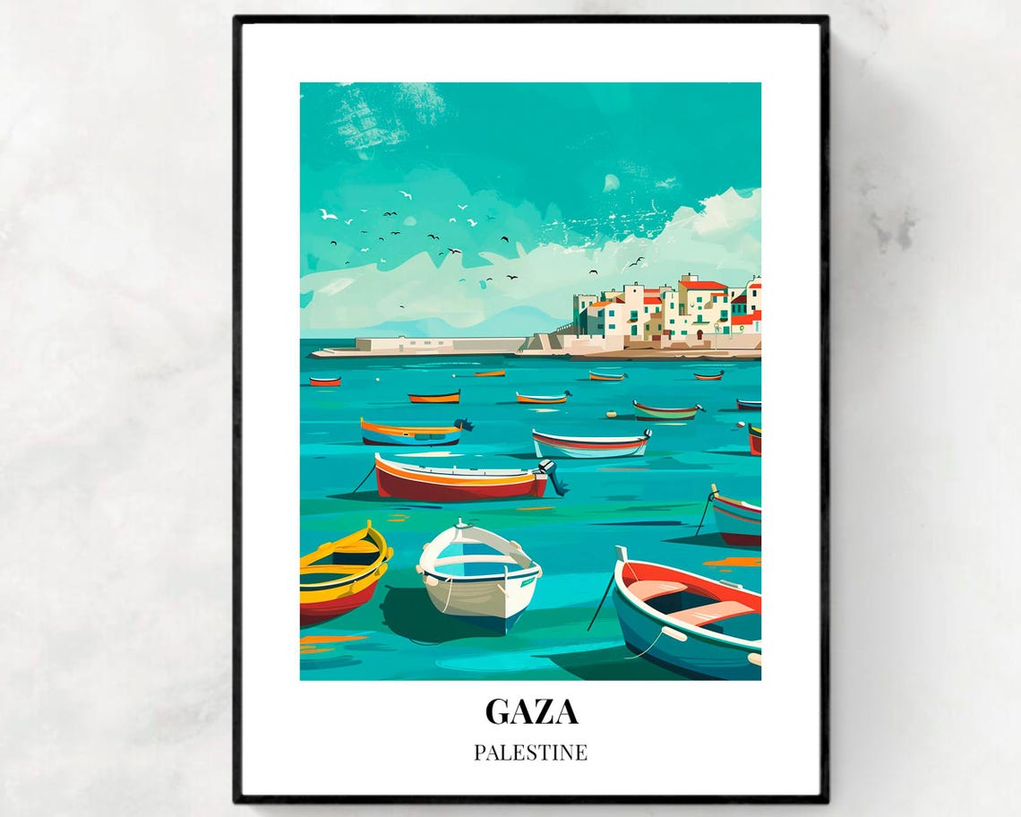 Gaza City Print Gaza Travel Poster Palestine Travel Gift Gaza Palestine Poster Gaza Gift