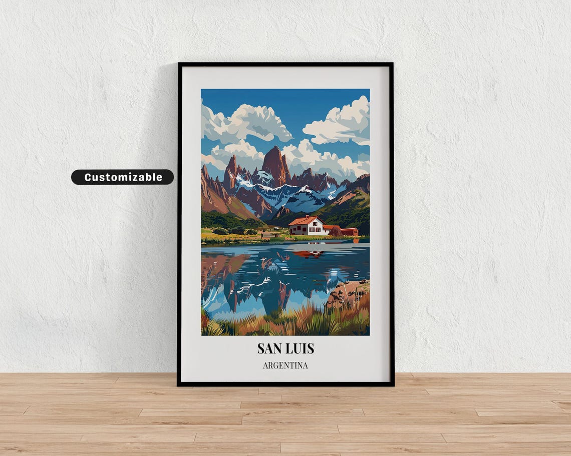 San Luis Argentina Travel Poster Custom Wall Art
