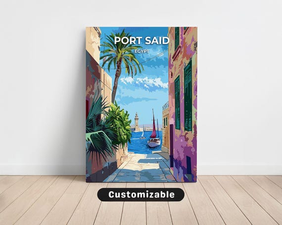 Port Said Egypt Travel Canvas Poster Custom Wall Art