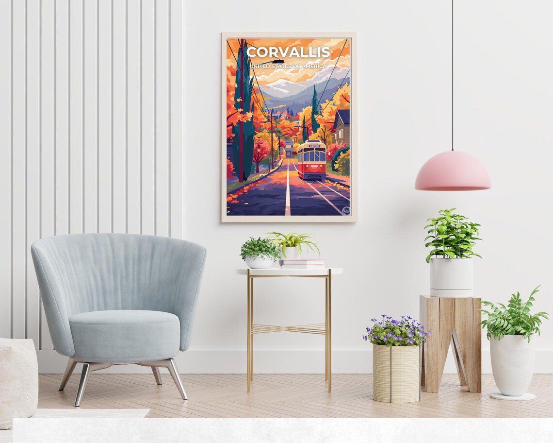 Corvallis Travel Print Wall Art Corvallis United States City Print Corvallis Travel Gift Corvallis City Poster - Image 2