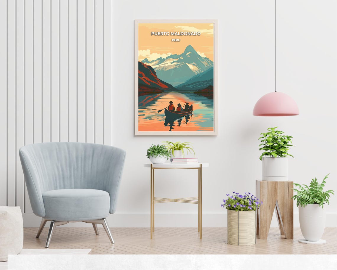 Tres Chimbadas Lake Travel Print Wall Art Puerto Maldonado Peru City Print Tres Chimbadas Lake Travel Gift Tres Chimbadas Lake Poster - Image 2