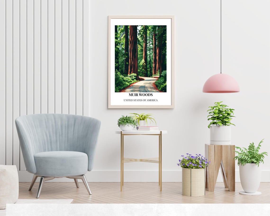 Muir Woods California Travel Print Wall Art Muir Woods California City Print Muir Woods California Travel Gift Muir Woods Wall Art - Image 2