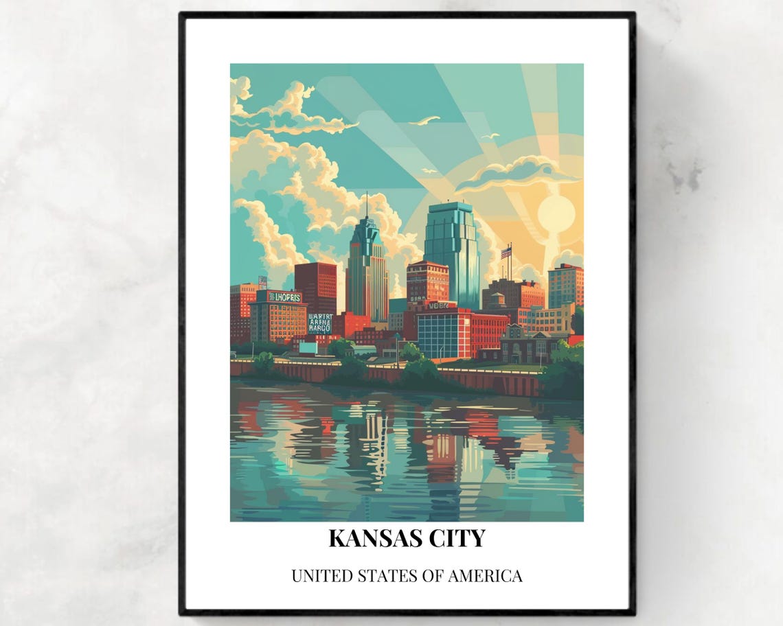 Kansas City United States Travel Print Wall Art Kansas City United States City Print Kansas City United States Travel Gift Wall Art