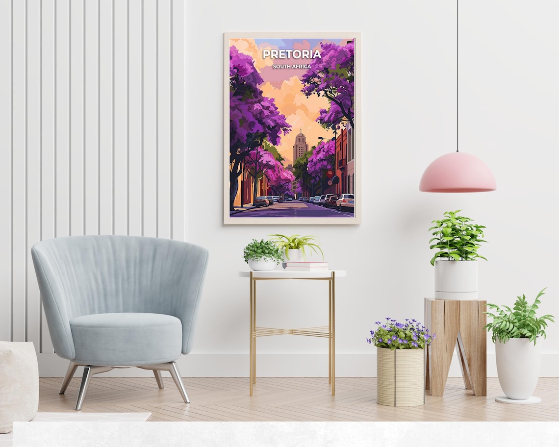Pretoria South Africa Jacaranda Blossom Street Travel Poster - Image 2
