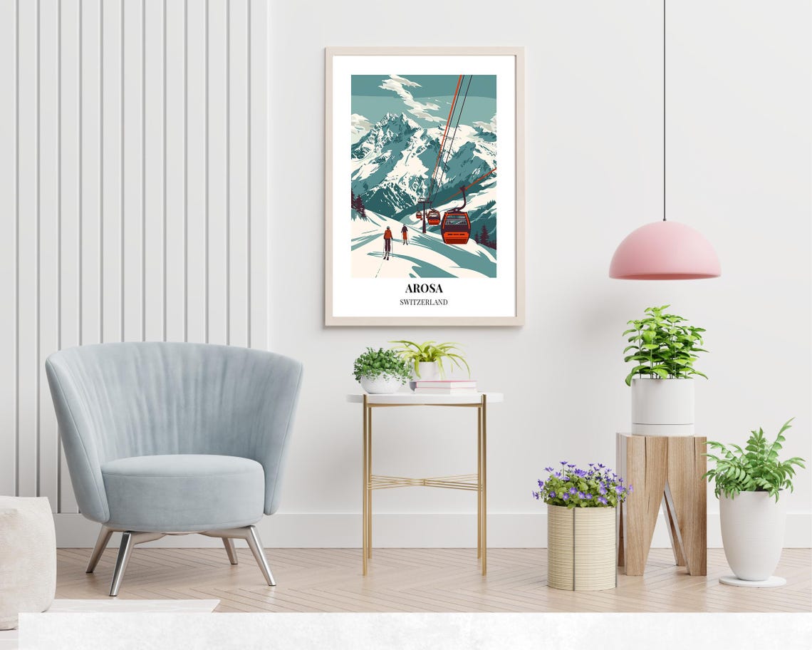 Arosa Switzerland Travel Print Wall Art Arosa Switzerland City Print Arosa Switzerland Travel Gift Arosa Switzerland Poster - Image 2