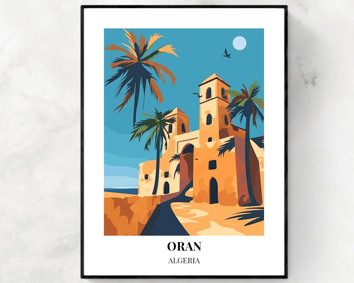 Santa Cruz Fort Travel Print Wall Art Oran Algeria City Print Santa Cruz Fort Travel Gift Santa Cruz Fort Poster