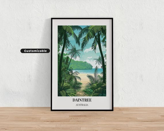 Daintree Australia Travel Poster Custom Wall Art