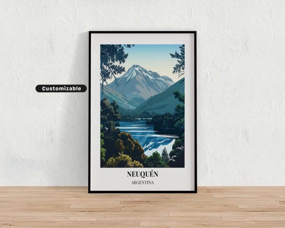 Neuqun Argentina Travel Poster Custom Wall Art