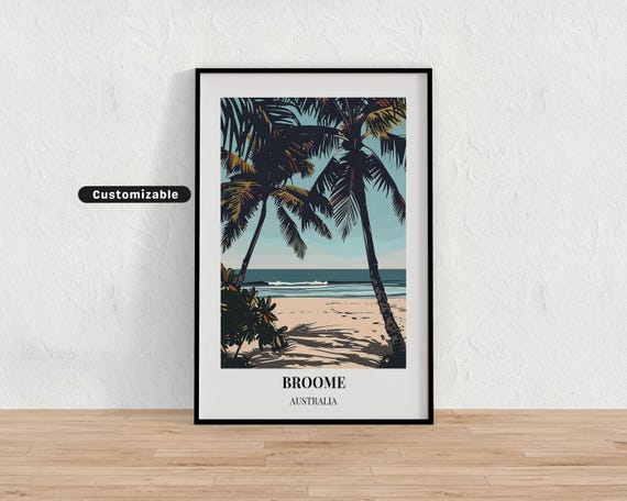 Broome Australia Travel Poster Custom Wall Art