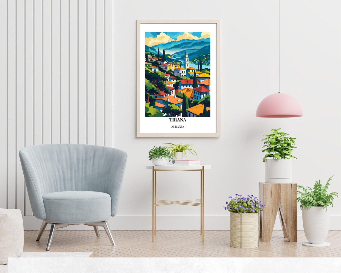 Tirana Travel Print Wall Art Tirana Albania City Print Skanderbeg Square Travel Gift Skanderbeg Square Poster Travel Gift - Image 2