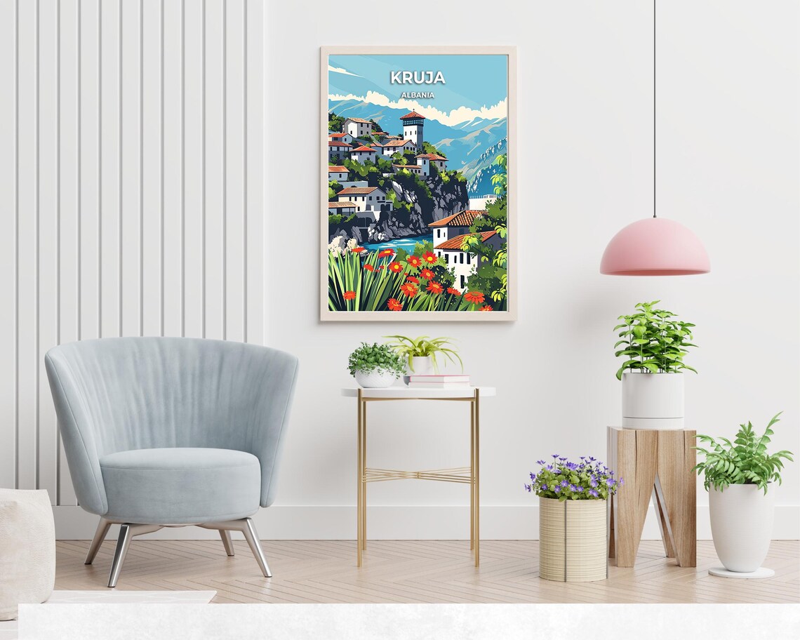 Kruja Albania Hilltop Fortress Town Overlooking The Mountains Poster - Image 2